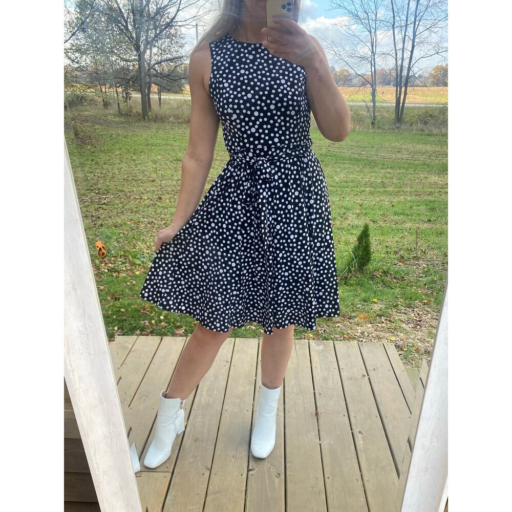 Christopher & Banks black and white polka dot dress